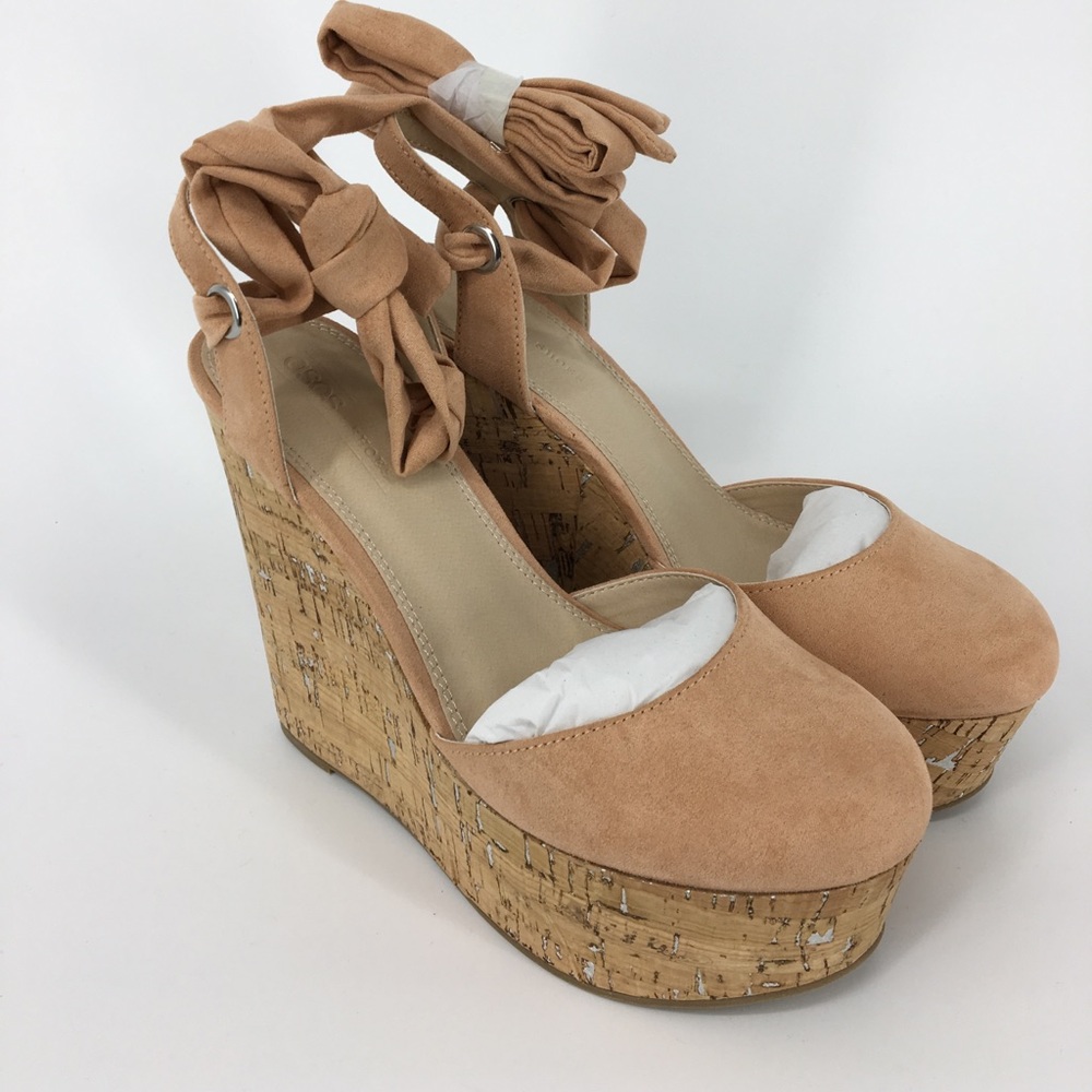 ASOS Tate Wedges Ankle Tie Platform Heels 7.5 NEW